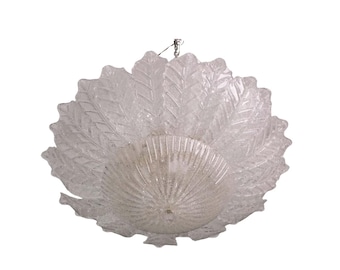 Catania, Large Size Murano Clear transparent Vintage Glass Ceiling Light, 1970s