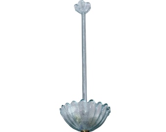 Rare Blue Pendant Light Murano Glass by Barovier and Toso, 1950