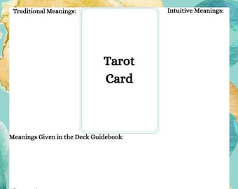 A4 Size Printable Tarot Card Layout Journal Page Worksheet PDF - Etsy UK