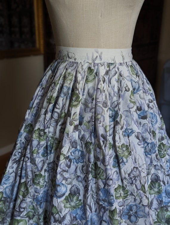 1950's Floral Print Cotton Skirt