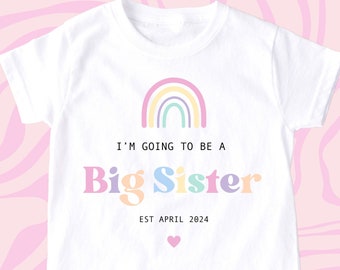 Big Sister TShirt, Big Sister, Pastel Big Sister T Shirt, Big Sister Top, Big Sister Gift, Pregnancy Announcement, Little Sister T Shirt