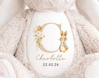 Personalised New Baby soft Toy, New Birth Gift, New baby gift, Newborn Gift, Baby Keepsake, Baby shower gift, Birth stats, Teddy, Bunny