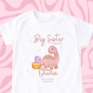 Big Sister TShirt, Big Sister, Dinosaur Big Sister T Shirt, Big Sister Top, Big Sister Gift, Pregnancy Announcement, Little Sister T Shirt