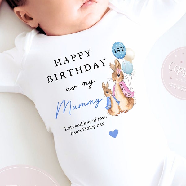 Happy Birthday Mummy, 1st Birthday as My Mummy, New Mum Gift, Mum Birthday, Mummy Birthday, Sleepsuit Babygrow Bodysuit Mum Birthday