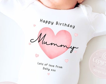 Joyeux anniversaire maman, 1er anniversaire en tant que maman, cadeau nouvelle maman, anniversaire de maman, anniversaire de maman, pyjama babygrow body anniversaire de maman