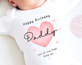 Joyeux anniversaire papa, 1er anniversaire en tant que papa, nouveau cadeau papa, anniversaire de papa, anniversaire de papa, pyjama babygrow body anniversaire de papa