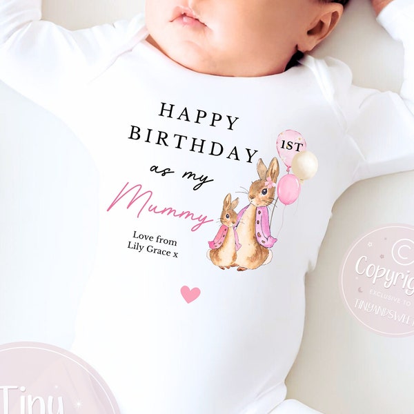 Happy Birthday Mummy, 1st Birthday as My Mummy, New Mum Gift, Mum Birthday, Mummy Birthday, Sleepsuit Babygrow Bodysuit Mum Birthday