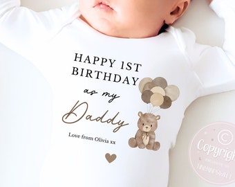 Happy Birthday Daddy, 1st Birthday as My Daddy, New Dad Gift, Dad Birthday, Daddy Birthday, Sleepsuit Babygrow Bodysuit Dad Birthday