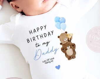 Happy Birthday Daddy, 1st Birthday as My Daddy, New Dad Gift, Dad Birthday, Daddy Birthday, Sleepsuit Babygrow Bodysuit Dad Birthday