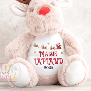 Lapland Reindeer Soft Toy, Personalised Lapland Adventure Reveal Gift, Lapland Reveal Teddy, Lapland 2025, Lapland Holiday, Santa