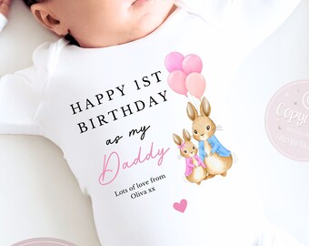 Happy Birthday Daddy, 1st Birthday as My Daddy, New Dad Gift, Dad Birthday, Daddy Birthday, Sleepsuit Babygrow Bodysuit Dad Birthday