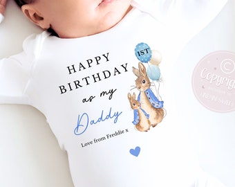 Happy Birthday Daddy, 1st Birthday as My Daddy, New Dad Gift, Dad Birthday, Daddy Birthday, Sleepsuit Babygrow Bodysuit Dad Birthday