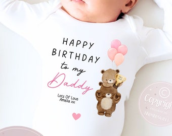 Happy Birthday Daddy, 1st Birthday as My Daddy, New Dad Gift, Dad Birthday, Daddy Birthday, Sleepsuit Babygrow Bodysuit Dad Birthday