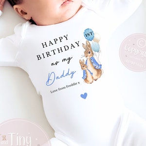 Happy Birthday Daddy, 1st Birthday as My Daddy, New Dad Gift, Dad Birthday, Daddy Birthday, Sleepsuit Babygrow Bodysuit Dad Birthday