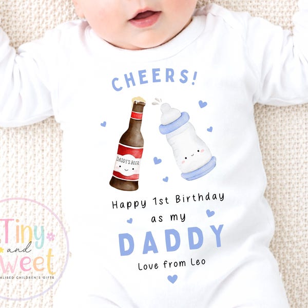 Happy Birthday Daddy, 1st Birthday as My Daddy, New Dad Gift, Dad Birthday, Daddy Birthday, Sleepsuit Babygrow Bodysuit Dad Birthday