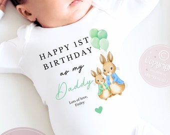 Happy Birthday Daddy, 1st Birthday as My Daddy, New Dad Gift, Dad Birthday, Daddy Birthday, Sleepsuit Babygrow Bodysuit Dad Birthday