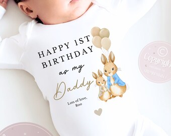 Happy Birthday Daddy, 1st Birthday as My Daddy, New Dad Gift, Dad Birthday, Daddy Birthday, Sleepsuit Babygrow Bodysuit Dad Birthday