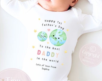 Fathers Day Sleepsuit, 1st Fathers Day As My Daddy, New Dad Gift, Fathers Day, 1st Fathers Day Babygrow, Sleepsuit Babygrow Bodysuit, Dad