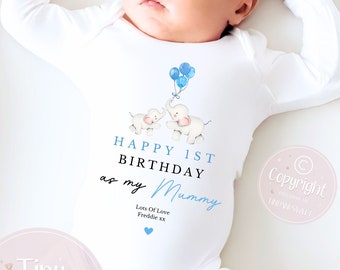 Happy Birthday Mummy, 1st Birthday as My Mummy, New Mum Gift, Mum Birthday, Mummy Birthday, Sleepsuit Babygrow Bodysuit Mum Birthday