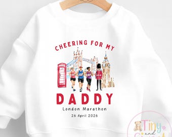 London Marathon Sweatshirt or T Shirt, Cheering for Daddy, Mummy, Marathon Supporter T Shirt, Cheering for Auntie