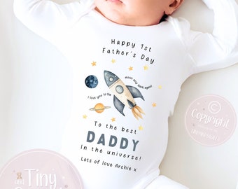 Fathers Day Sleepsuit, 1st Fathers Day As My Daddy, New Dad Gift, Fathers Day, 1st Fathers Day Babygrow, Sleepsuit Babygrow Bodysuit, Dad