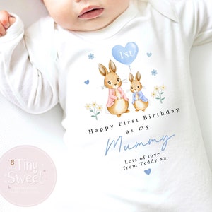 Joyeux anniversaire maman, 1er anniversaire en tant que maman, cadeau nouvelle maman, anniversaire de maman, anniversaire de maman, pyjama babygrow body anniversaire de maman