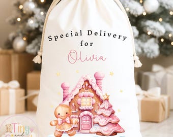 Personalised Christmas Sack, My First Christmas Sack, Santa sack, Babies 1st Christmas, Christmas Eve Bag, Custom Baby Gift, Baby Girl