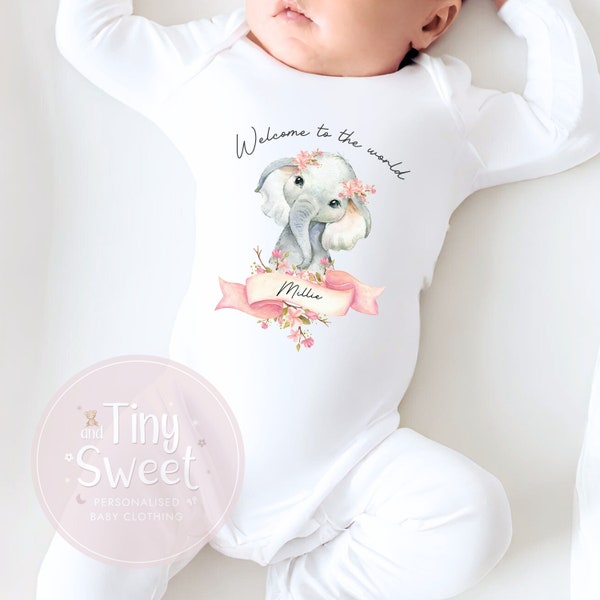 Personalised Baby Sleepsuit, New Baby Sleepsuit, Welcome To The World Sleepsuit, New Baby Babygrow, New Baby Gift, Coming Home Outfit