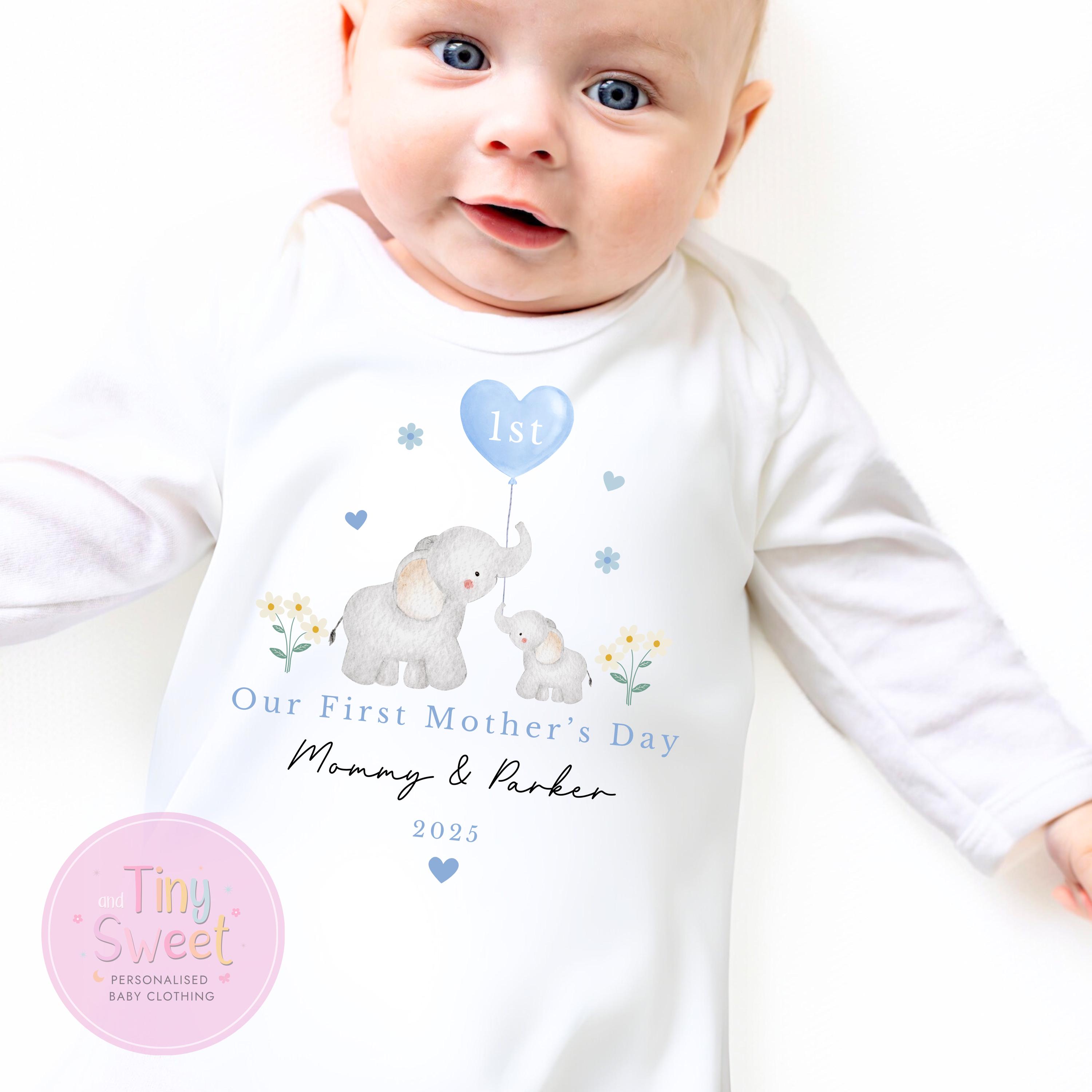 Happy First Mothers Day Baby Boy Outfit Mother's Day Baby Onesie
