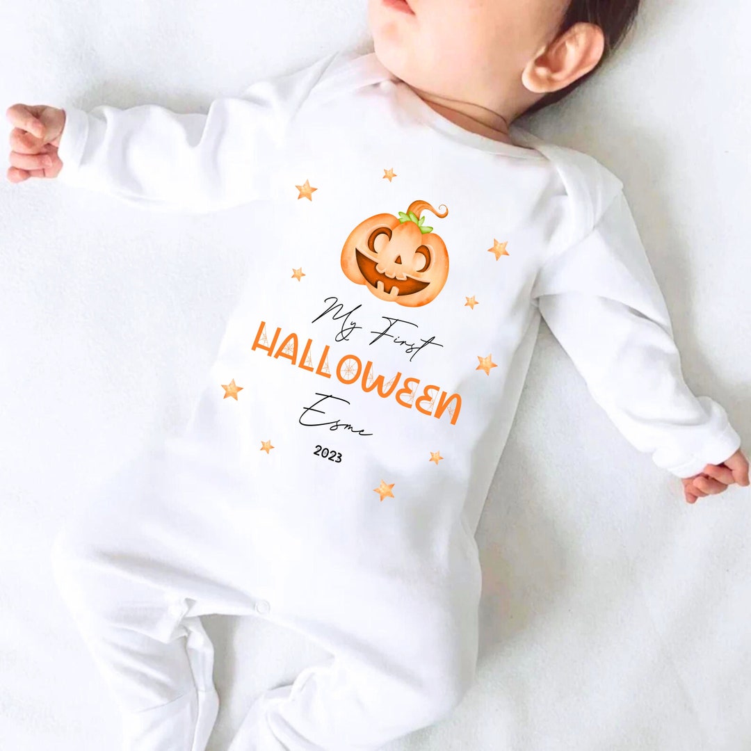 Babies First Halloween Sleepsuit Baby 1st Halloween Gift Etsy