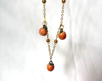 Handmade Apple Charm Necklace