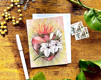 Chaste Heart of St. Joseph Card | Catholic Greeting | Patron of Fathers Gift | Religious Stationery