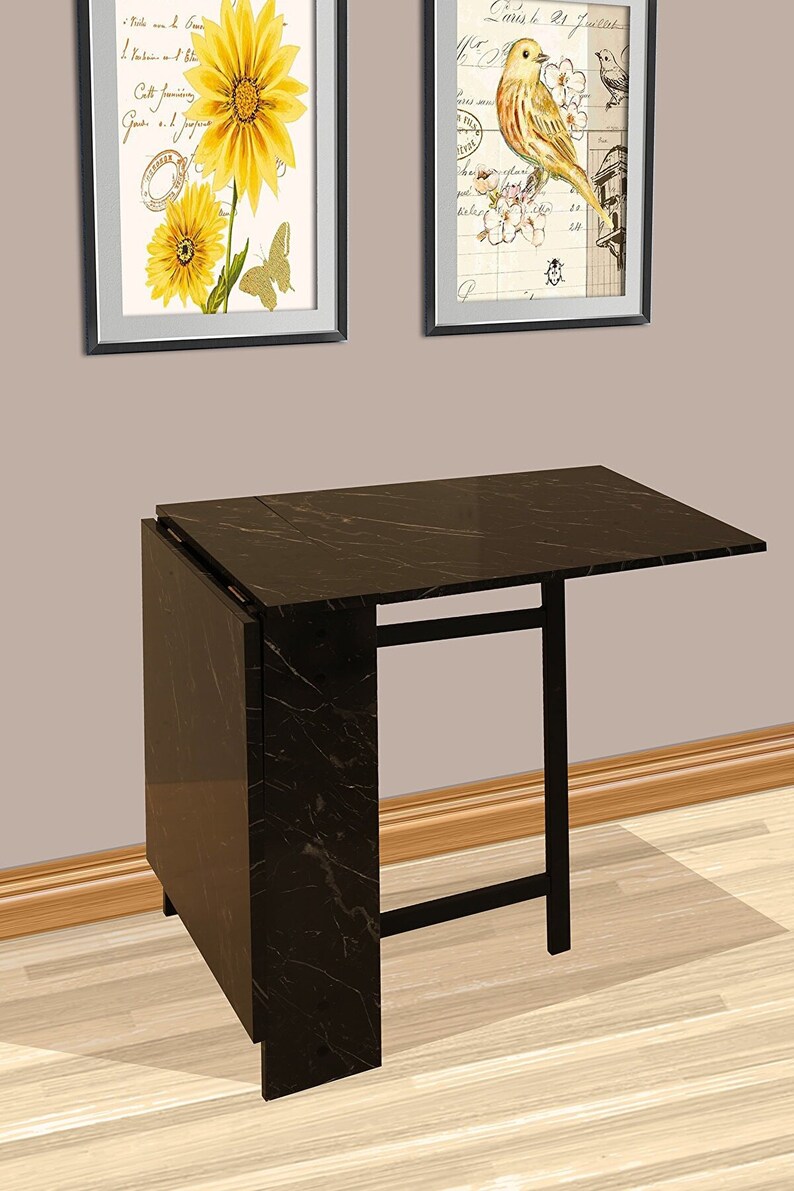 Marble Patterned Folding Dining Table Foldable Portable Etsy
