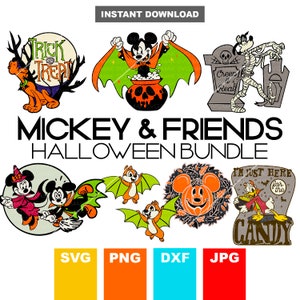 Mickey and friends halloween svg bundle, Mickey Halloween svg, circuit file, Halloween svg.