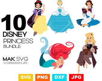 Disney Princess, Princess bundle svg, Disney svg, princess svg, png, dxf cricut princess, Birthday svg, Printable