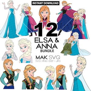 Frozen SVG Sisters SVG Design Files For Cricut Silhouette Cut Files Layered And PrintAndCut Anna svg Elsa svg Frozen svg