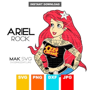 Ariel Rock svg, Little Mermaid Svg, Ariel svg, Mermaid svg, Little Mermaid Cut File, Little Mermaid Cricut file, Princess svg.