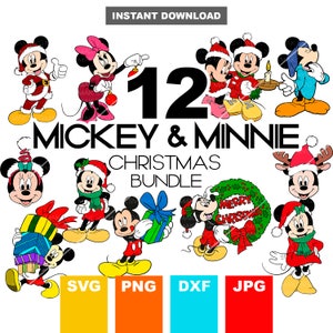 Mickey christmas svg bundle, Minnie christmas svg, circuit file, Christmas svg.