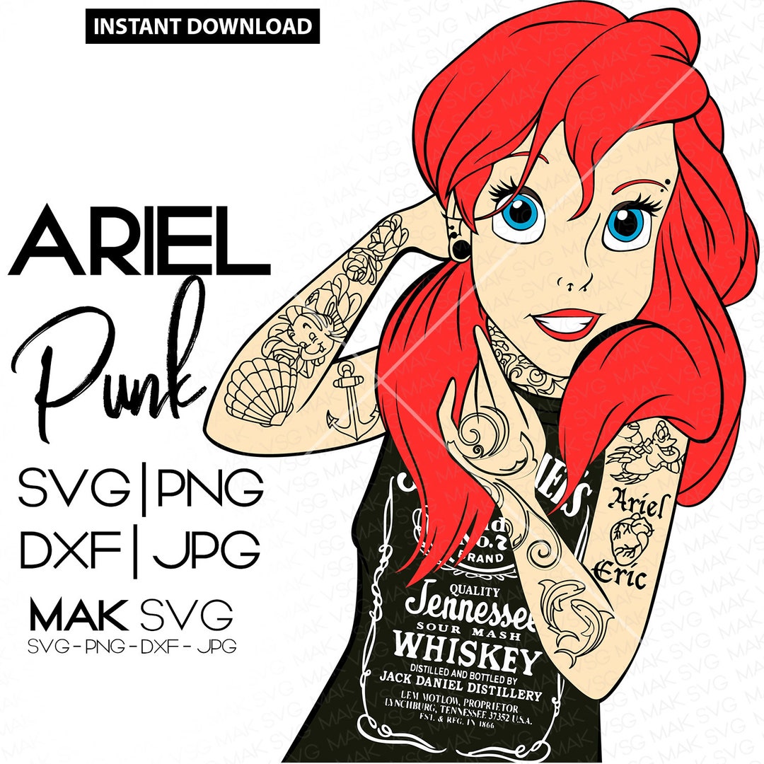 Ariel Punk Svg, Little Mermaid Svg, Ariel Svg, Mermaid Svg, Little