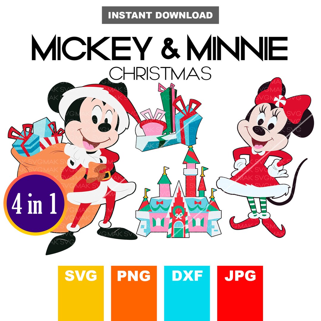 Mickey Christmas Svg Bundle, Minnie Christmas Svg, Circuit File