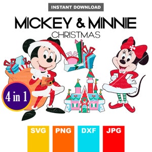 Mickey christmas svg bundle, Minnie christmas svg, circuit file, Christmas svg