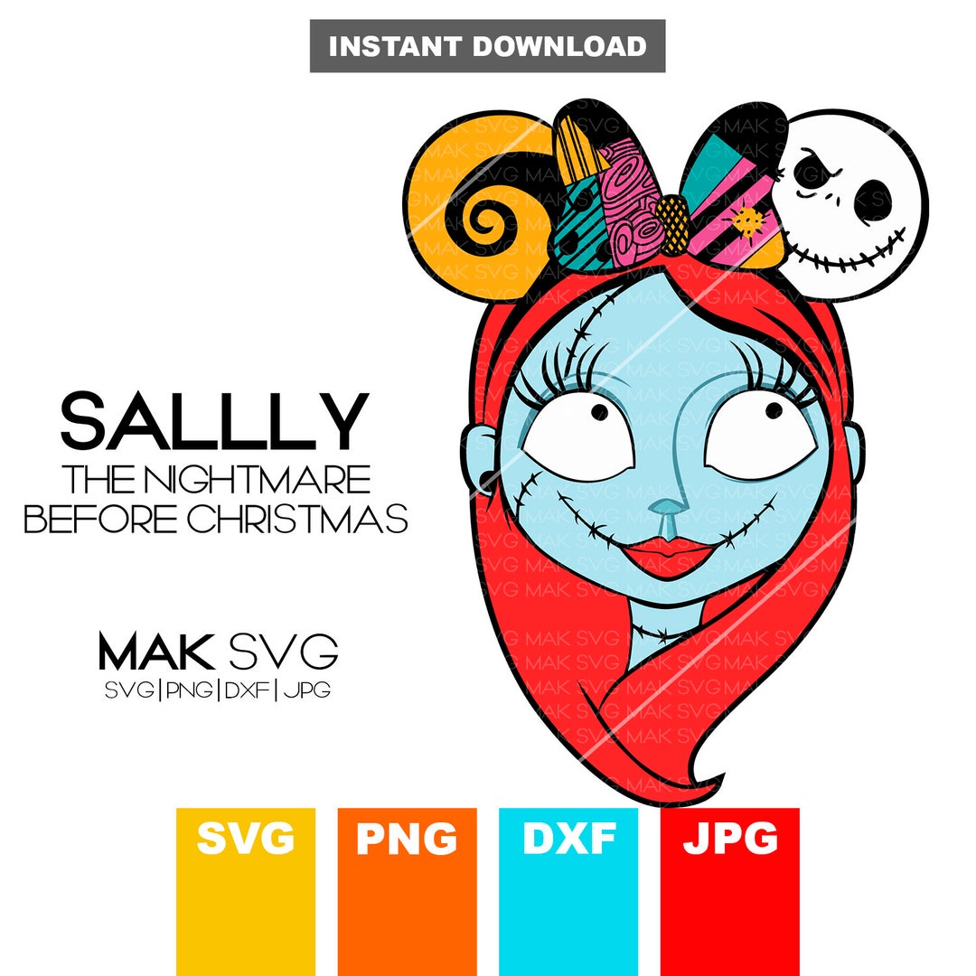 Sally Head Svg, Sally Cut File, the Nightmare Before Christmas Svg, the