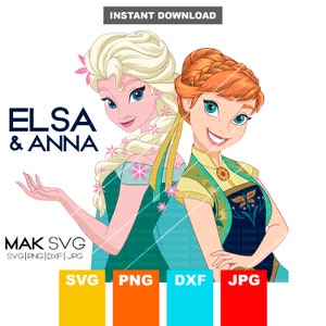 Frozen SVG Sisters SVG Design Files For Cricut Silhouette Cut Files Layered And PrintAndCut Anna svg Elsa svg Frozen svg