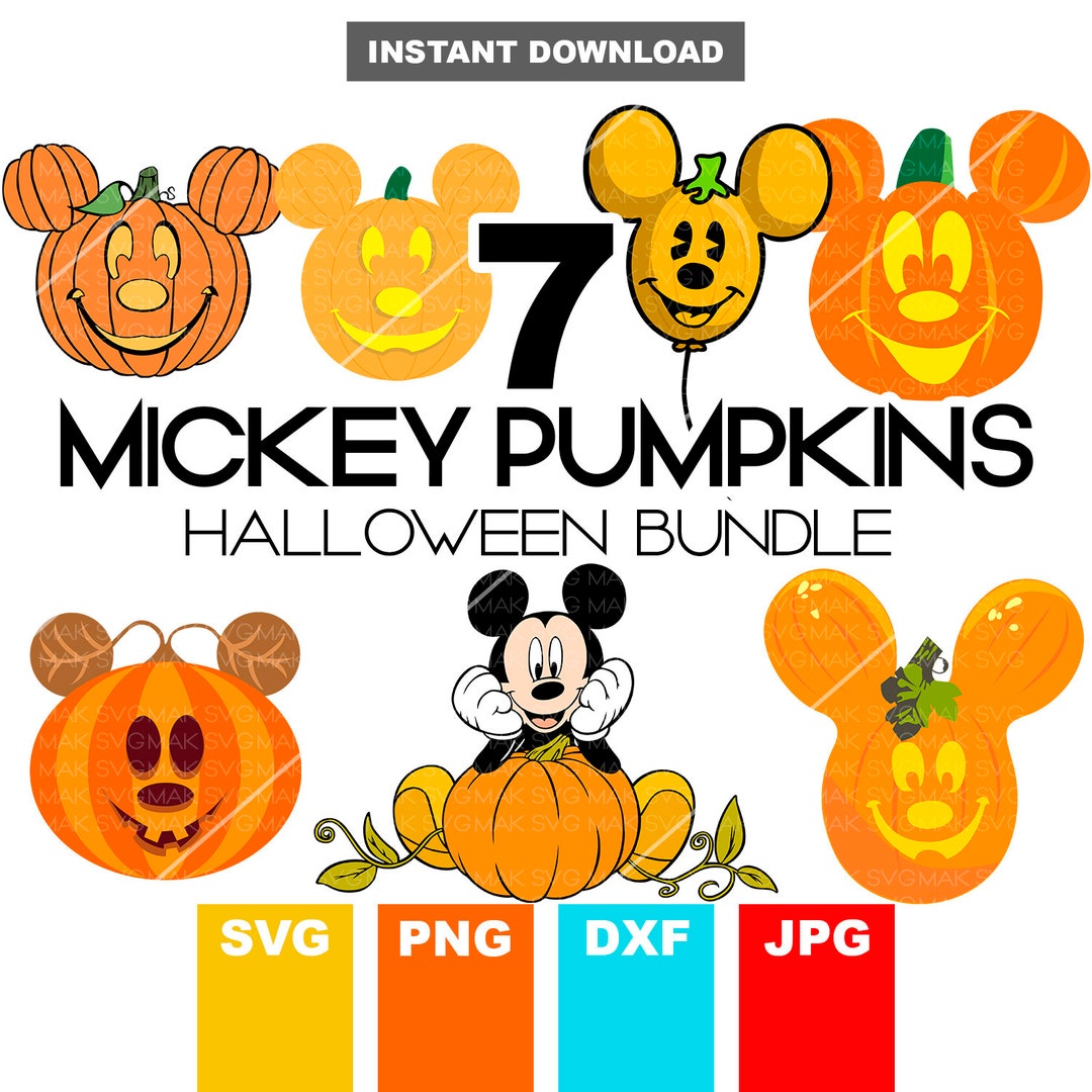 Mickey Pumpkins Bundle Svg, Mickey Svg, Mickey Png, Mickey Cut File, Mickey Image. - Etsy