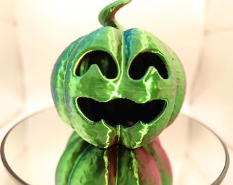 Color-Shifting Jack-O-Lantern Tea Light Holder – Rainbow Silk PLA Halloween Decoration