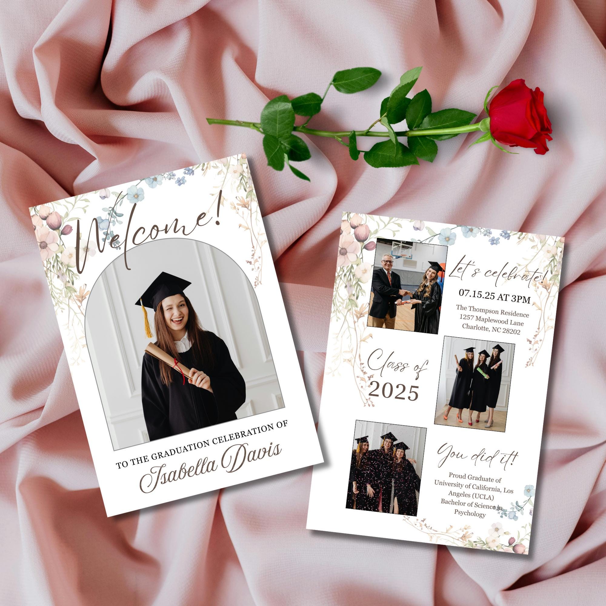Graduation Welcome Note Graduation Welcome Sign Template: Customizable Photo Poster (canva ...