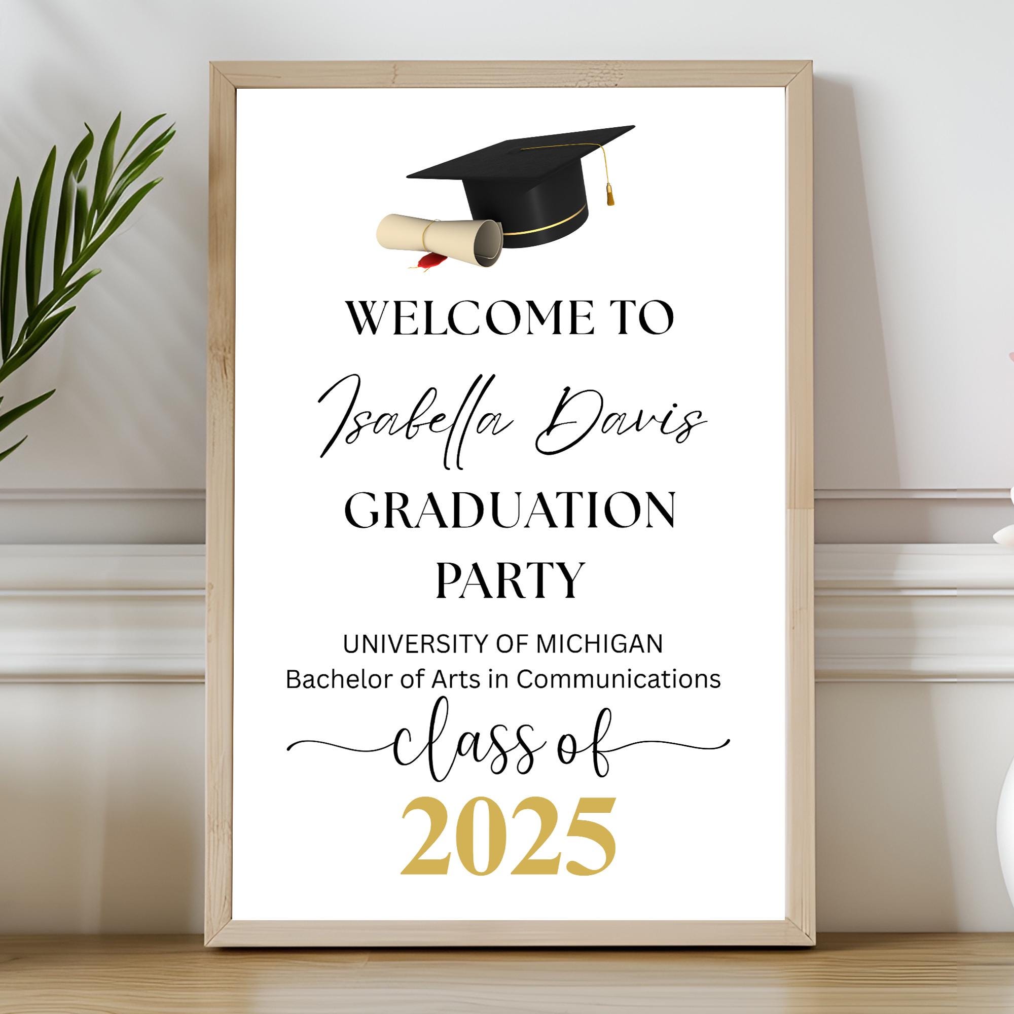 She Did It Graduation Welcome Sign: Customizable Photo Template (24x36 ...