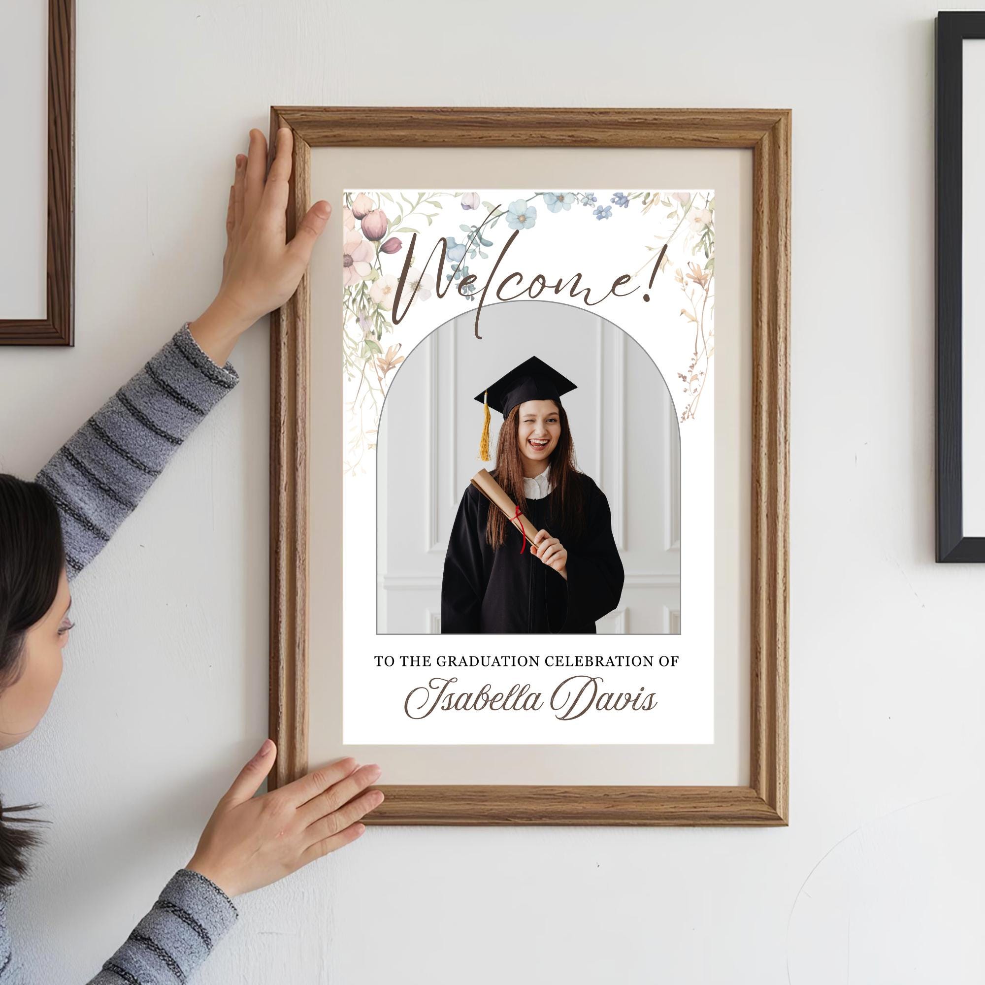 Graduation Welcome Note Graduation Welcome Sign Template: Customizable Photo Poster (canva ...