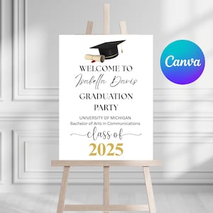 Graduation Party Welcome Sign, Customizable She Did It Template, Printable Graduation Decor for Celebrations, Decor for Celebration