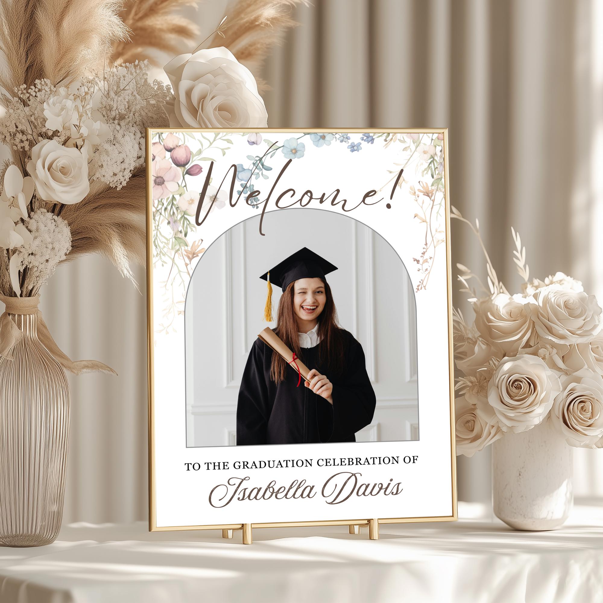 Graduation Welcome Note Graduation Welcome Sign Template: Customizable Photo Poster (canva ...